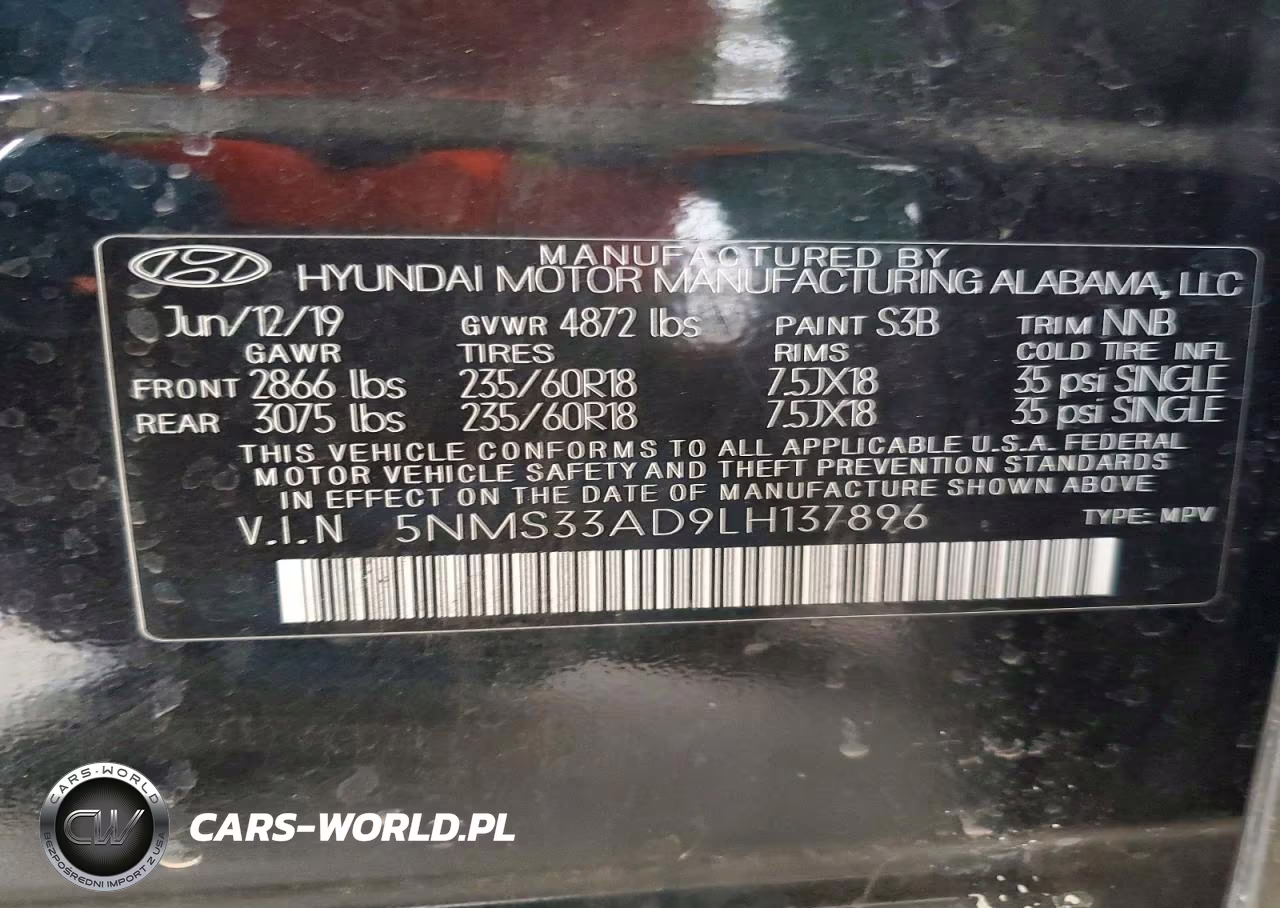 2020 Hyundai Santa Fe Sel VIN:5NMS33AD9LH137896 - 12