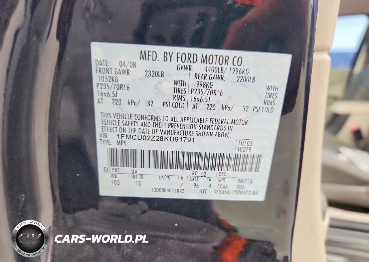 2008 Ford Escape Xls VIN:1FMCU02Z28KD91791 - 14