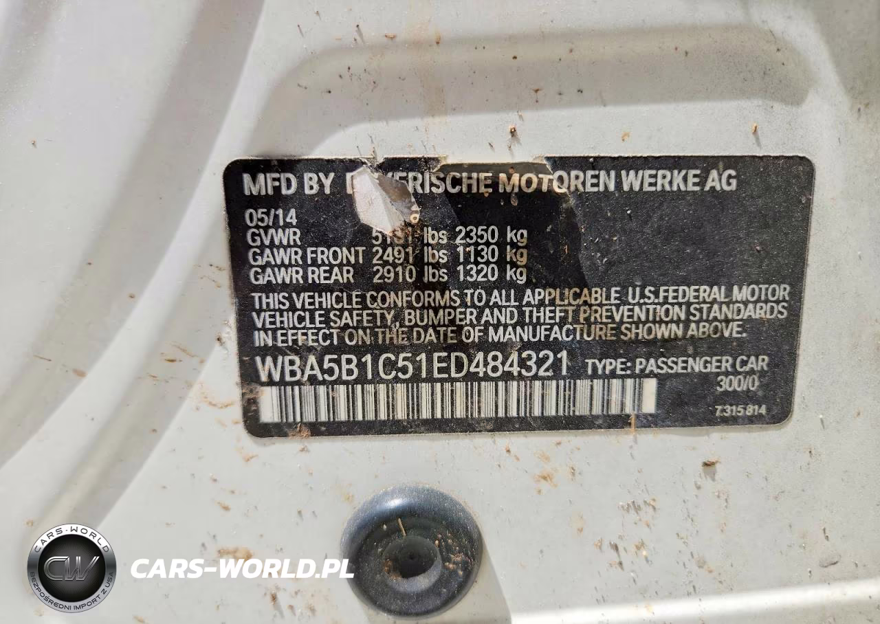 2014 BMW 535 I VIN:WBA5B1C51ED484321 - 12
