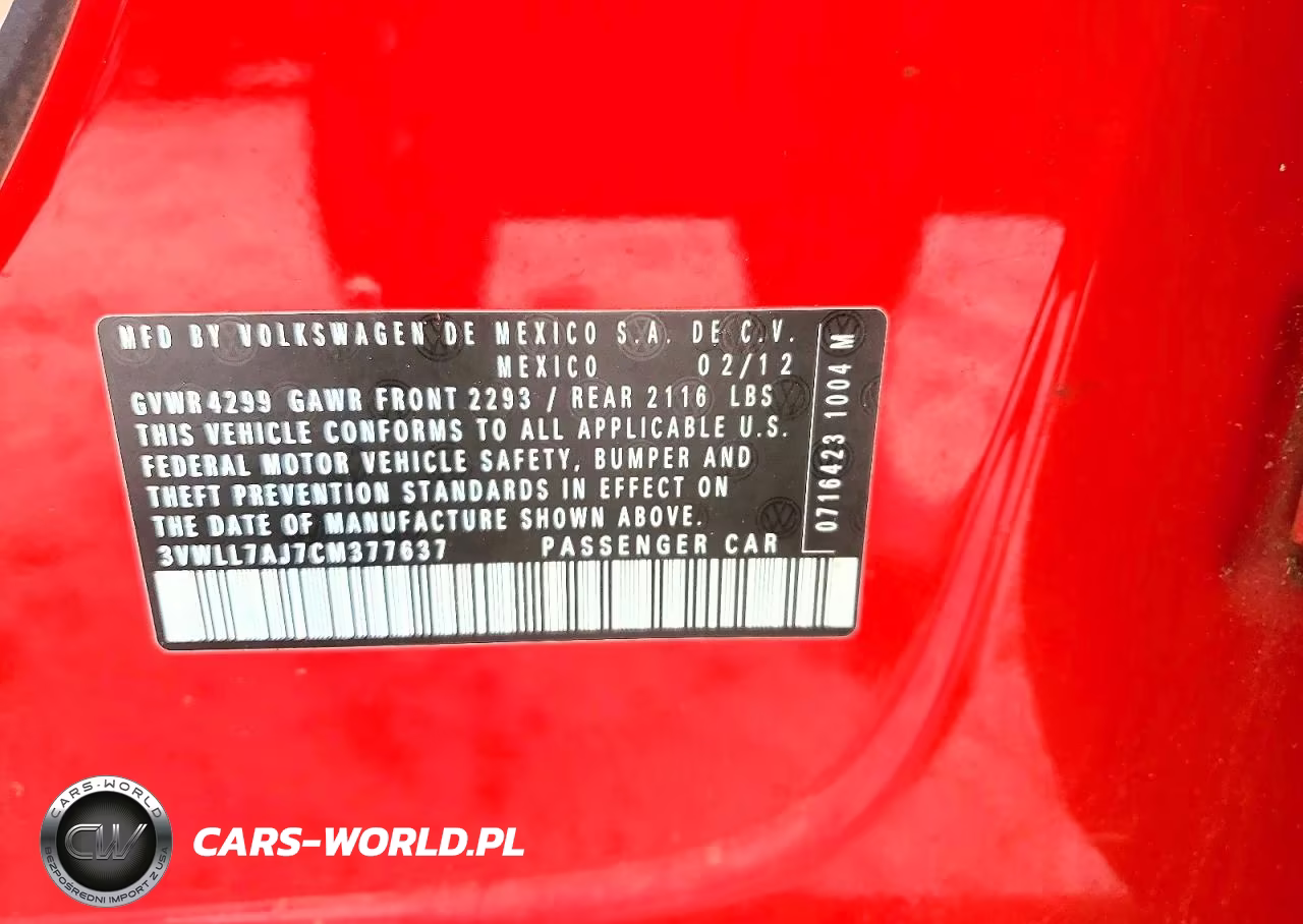 2012 Volkswagen Jetta Tdi VIN:3VWLL7AJ7CM377637 - 12