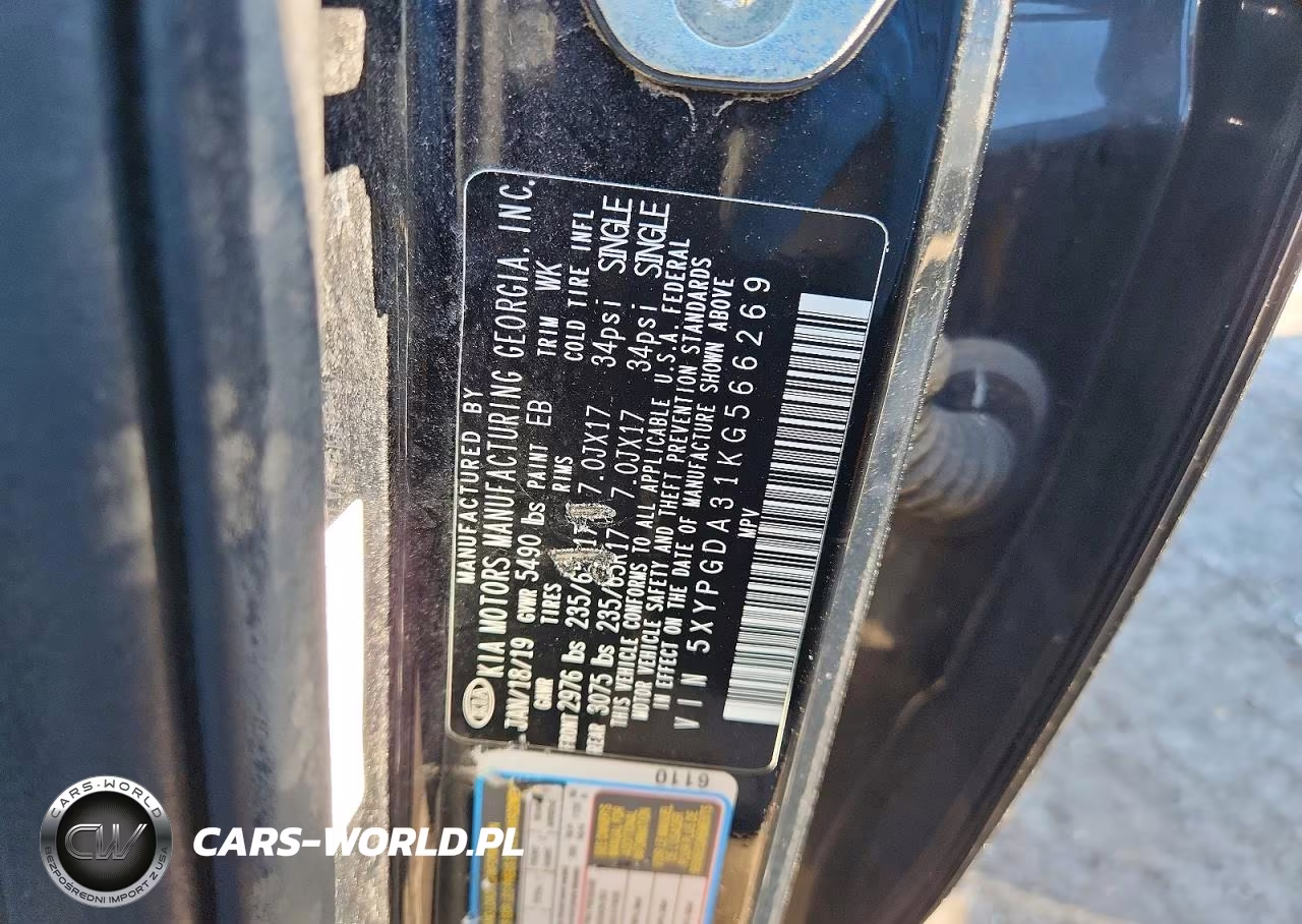 2019 Kia Sorento Lx VIN:5XYPGDA31KG566269 - 13