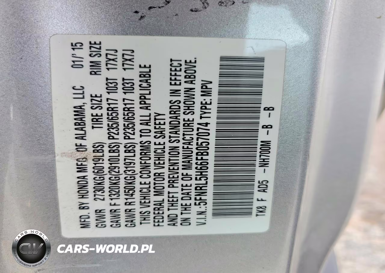 2015 Honda Odyssey Exl VIN:5FNRL5H66FB057074 - 13