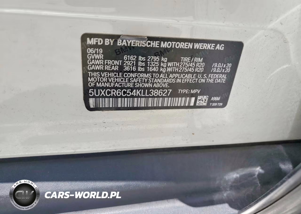 2019 BMW X5 xDrive40I VIN:5UXCR6C54KLL38627 - 13