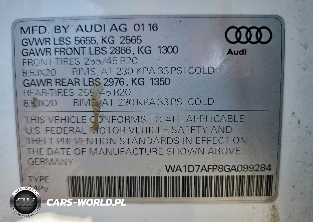 2016 Audi Q5 Premium Plus S-Line VIN:WA1D7AFP8GA099284 - 14