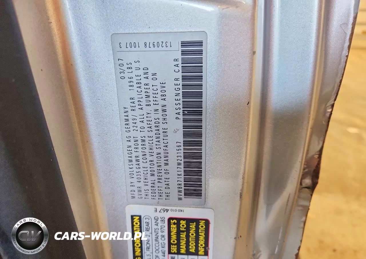 2007 Volk Rabbit VIN:WVWBR71K17W231567 - 14