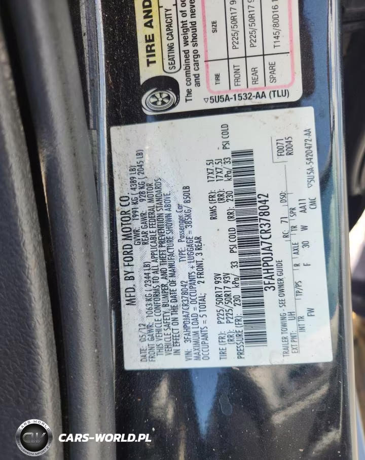 2012 Ford Fusion Sel VIN:3FAHP0JA7CR378042 - 13