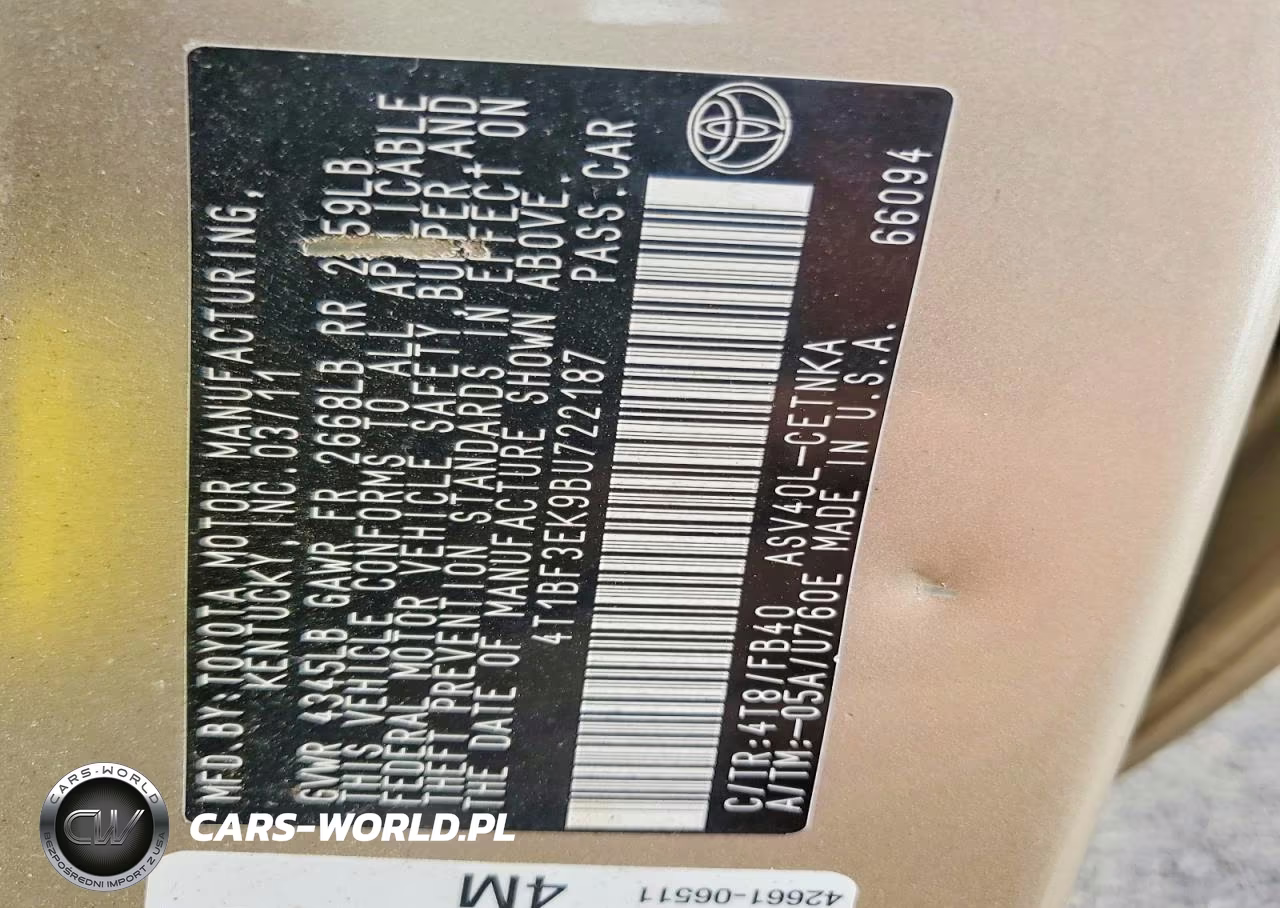 2011 Toyota Camry Le VIN:4T1BF3EK9BU722187 - 12