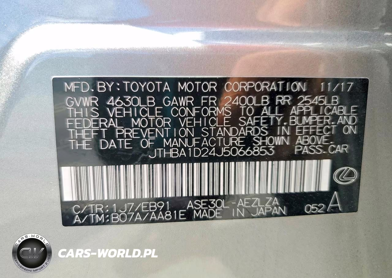 2018 Lexus Is 300 VIN:JTHBA1D24J5066853 - 12