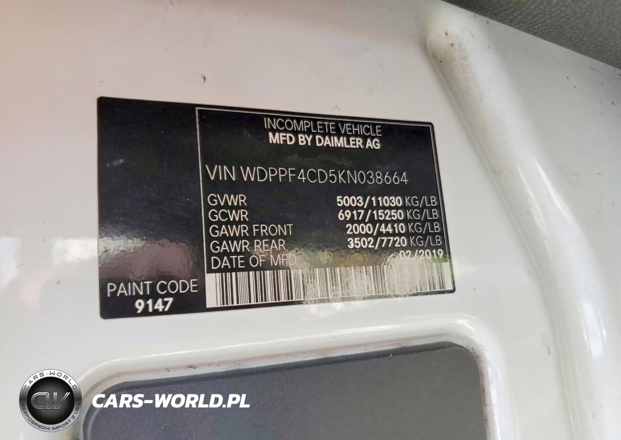 2019 Freightliner Sprinter 3500-4500 VIN:WDPPF4CD5KN038664 - 13