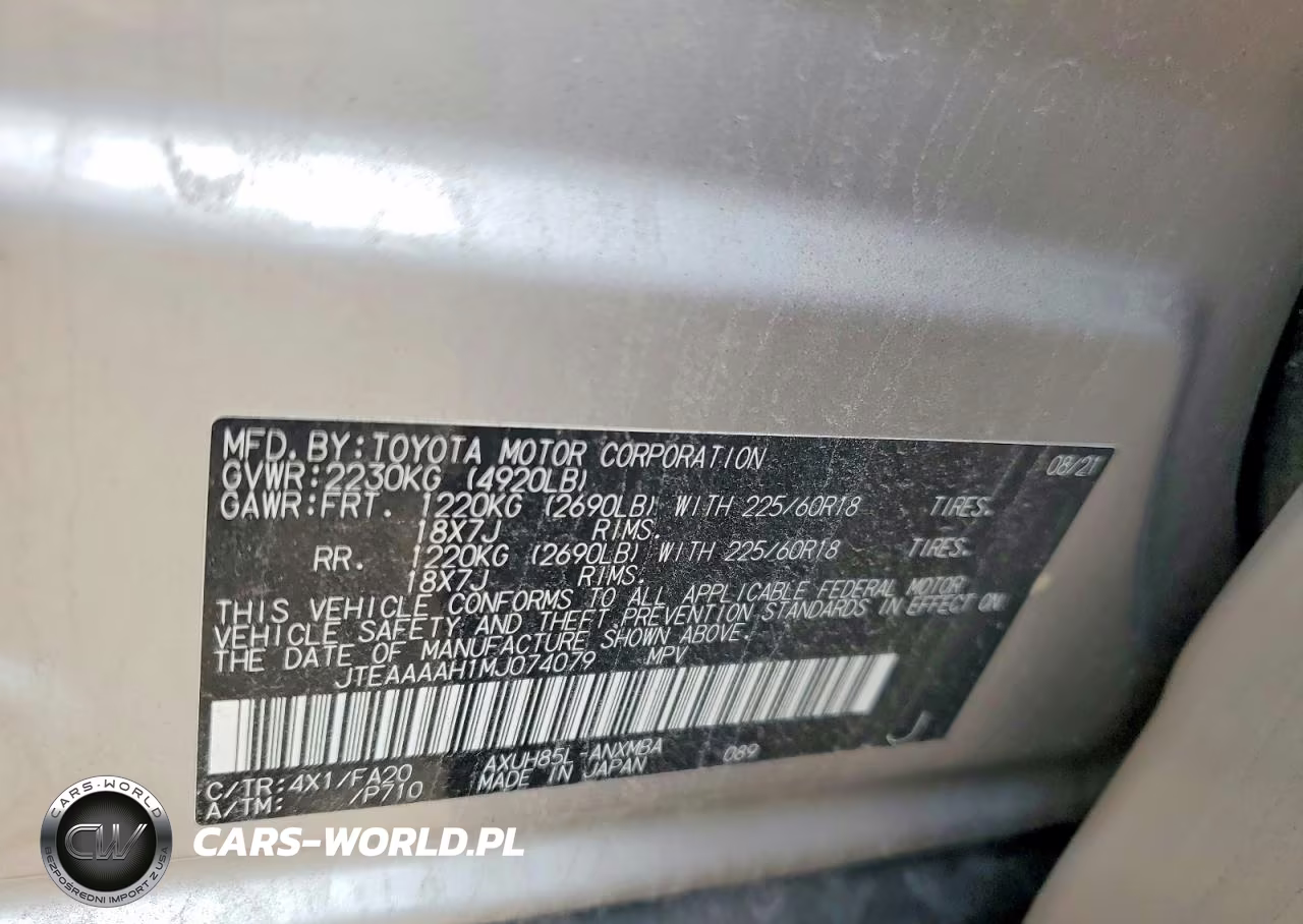 2021 Toyota Venza Le VIN:JTEAAAAH1MJ074079 - 13