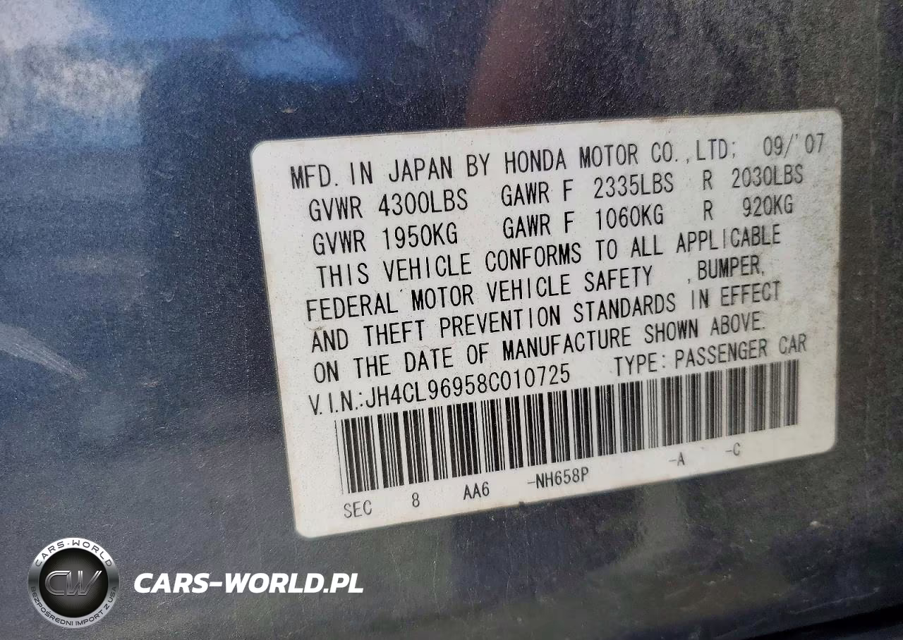2008 Acura Tsx VIN:JH4CL96958C010725 - 12