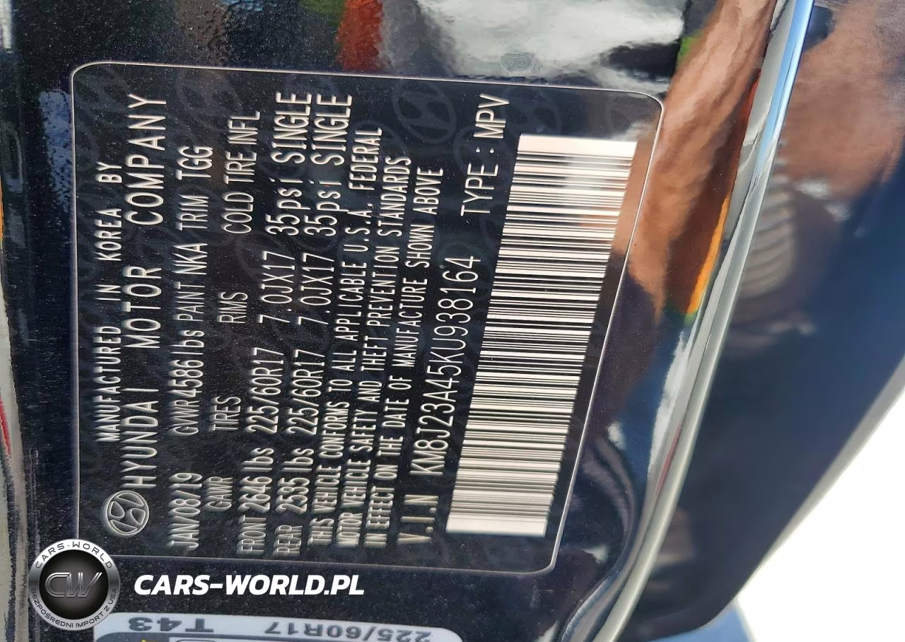 2019 Hyundai Tucson Se VIN:KM8J23A45KU938164 - 13