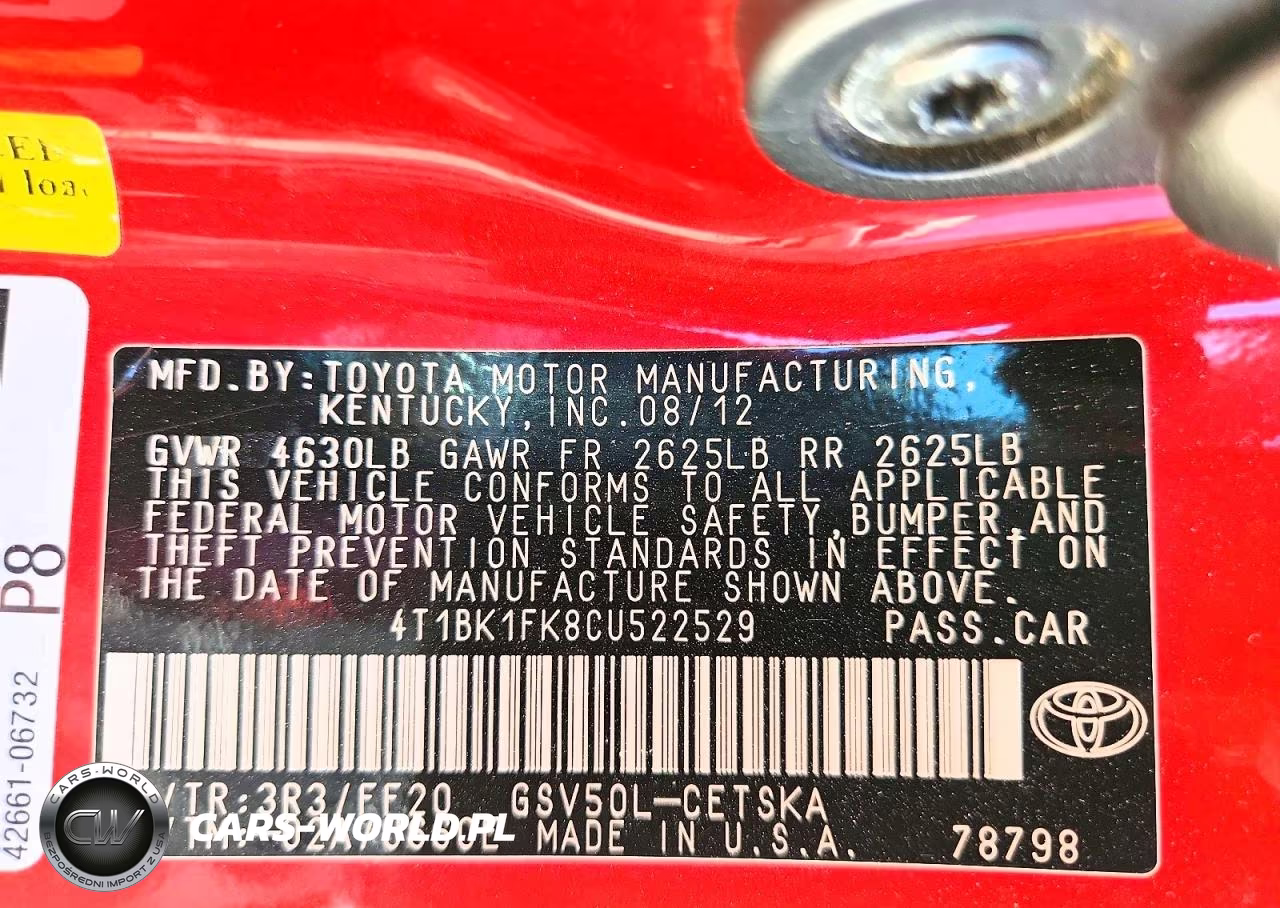 2012 Toyota Camry Se V6 VIN:4T1BK1FK8CU522529 - 13