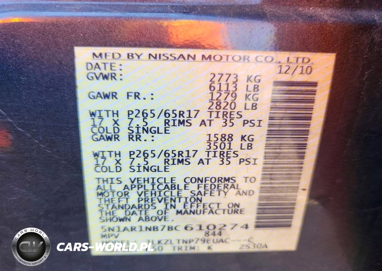 2011 Nissan Pathfinder S VIN:5N1AR1NB7BC610274 - 13