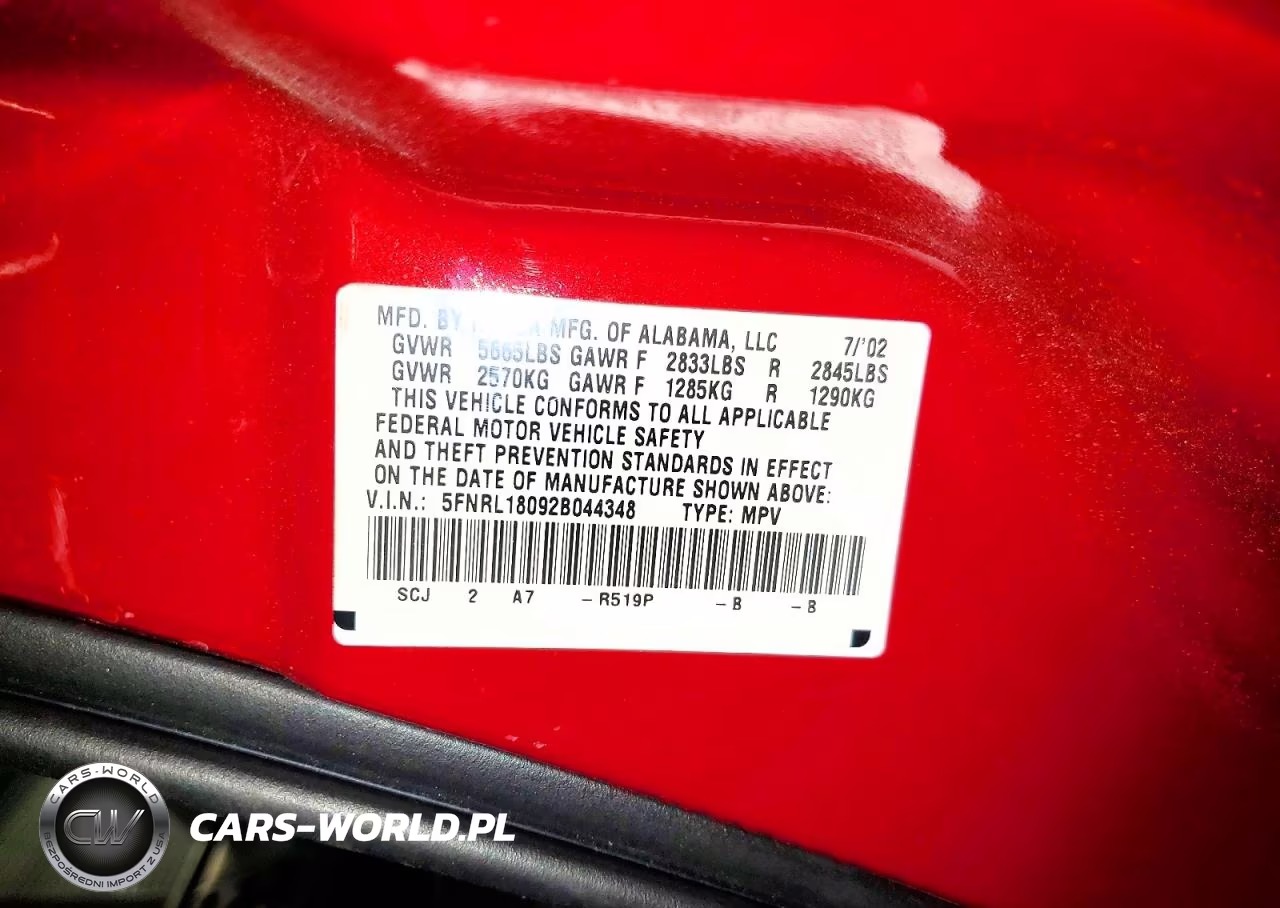 2002 Honda Odyssey Exl VIN:5FNRL18092B044348 - 13