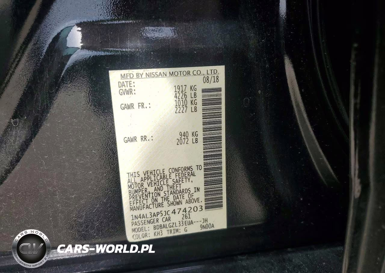 2018 Nissan Altima 2.5 S VIN:1N4AL3AP5JC474203 - 12