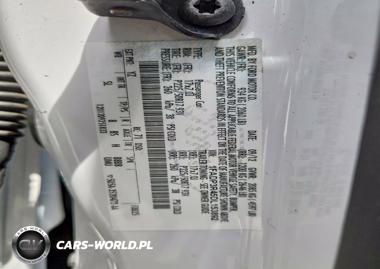 2013 Ford Focus Bev VIN:1FADP3R45DL153892 - 12