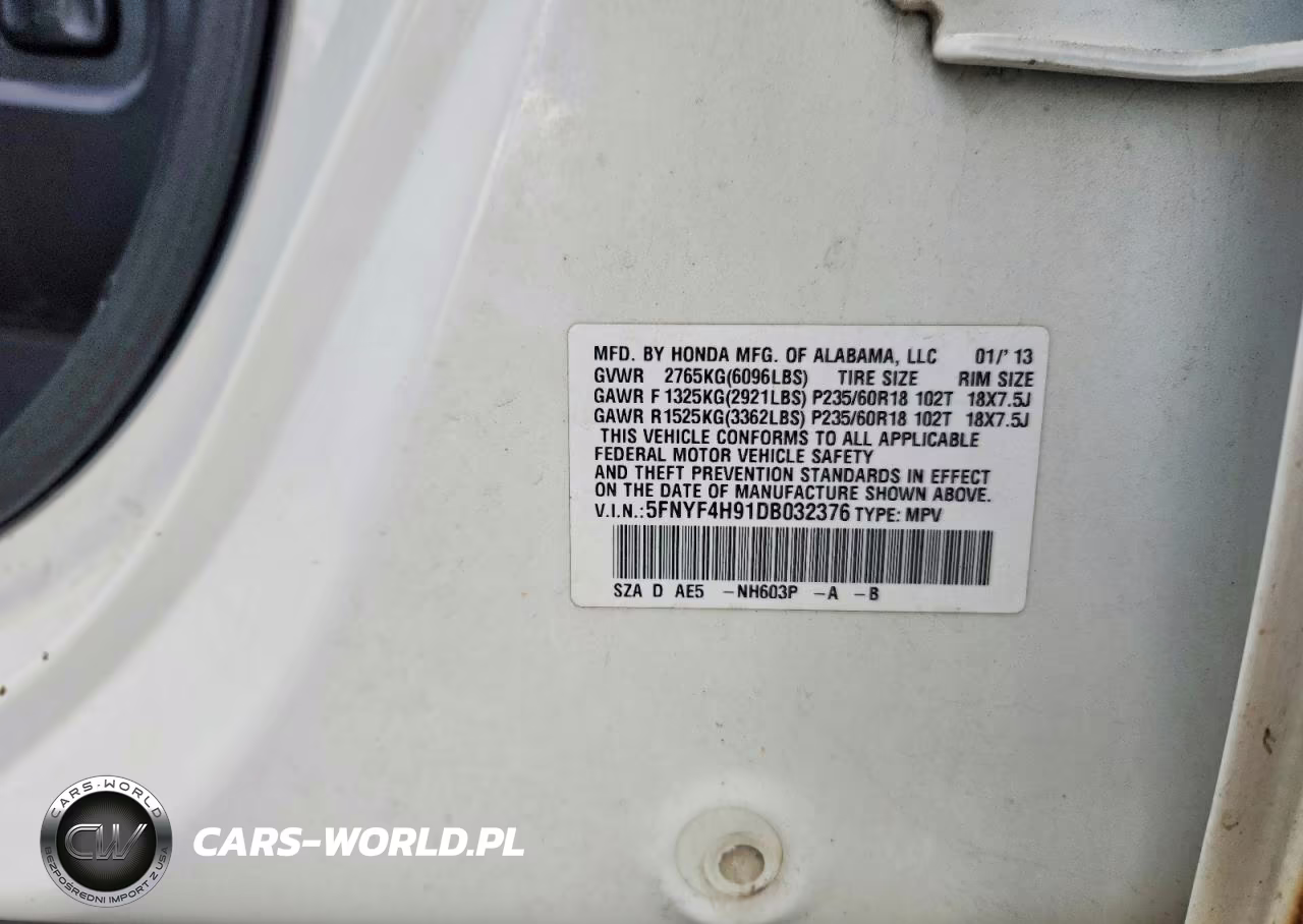 2013 Honda Pilot Touring VIN:5FNYF4H91DB032376 - 12