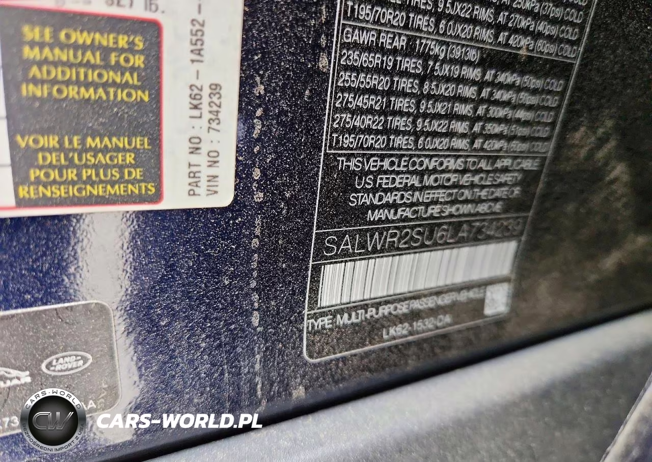 2020 Land Rover Range Rover Sport Hse VIN:SALWR2SU6LA734239 - 13