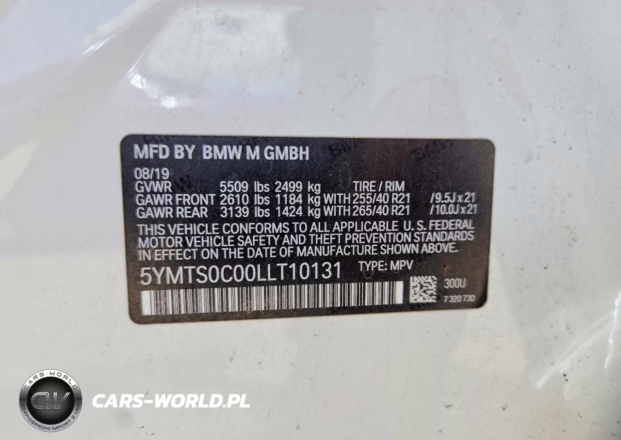 2020 BMW X3 M Competition VIN:5YMTS0C00LLT10131 - 13