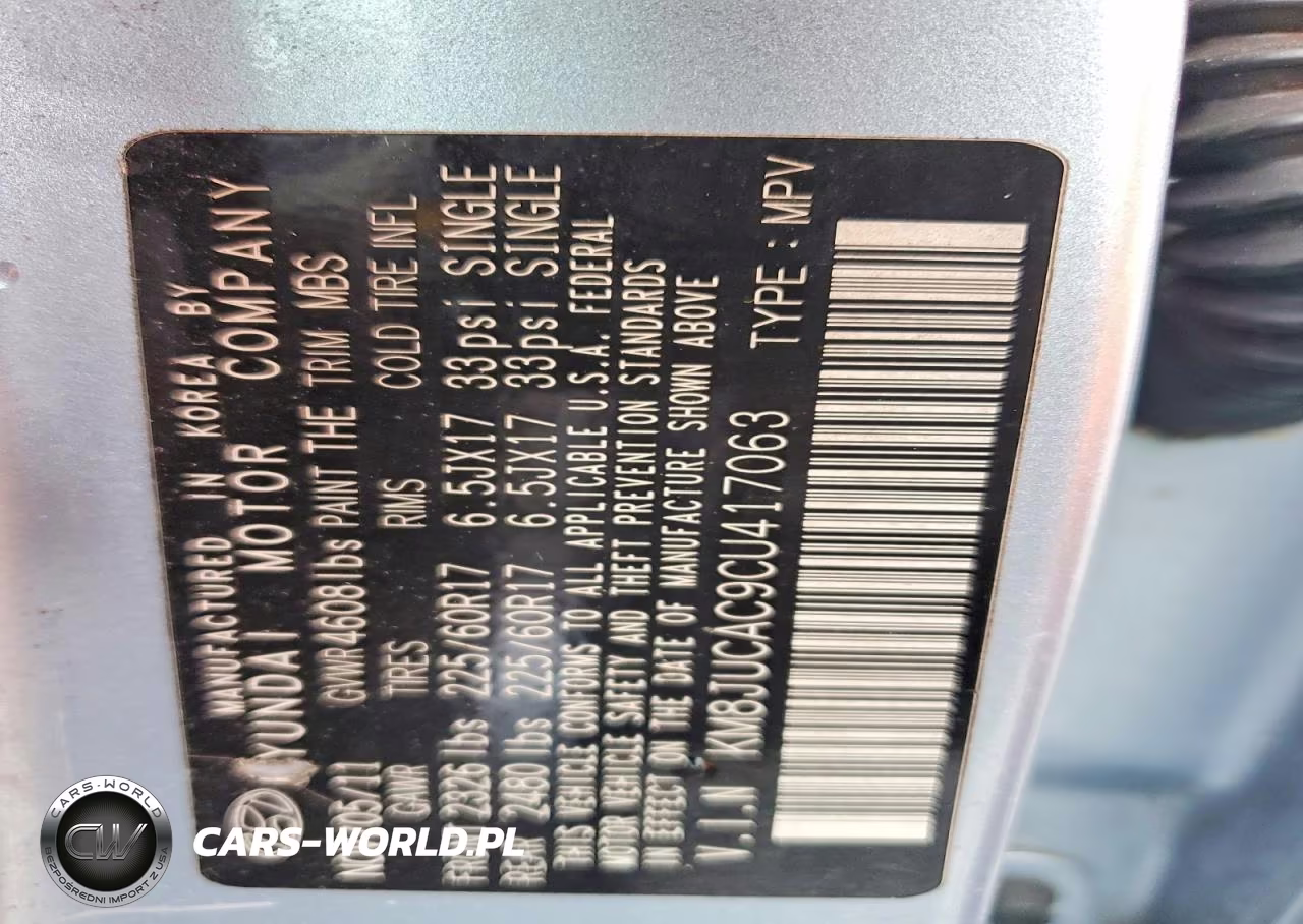 2012 Hyundai Tucson Gls VIN:KM8JUCAC9CU417063 - 13