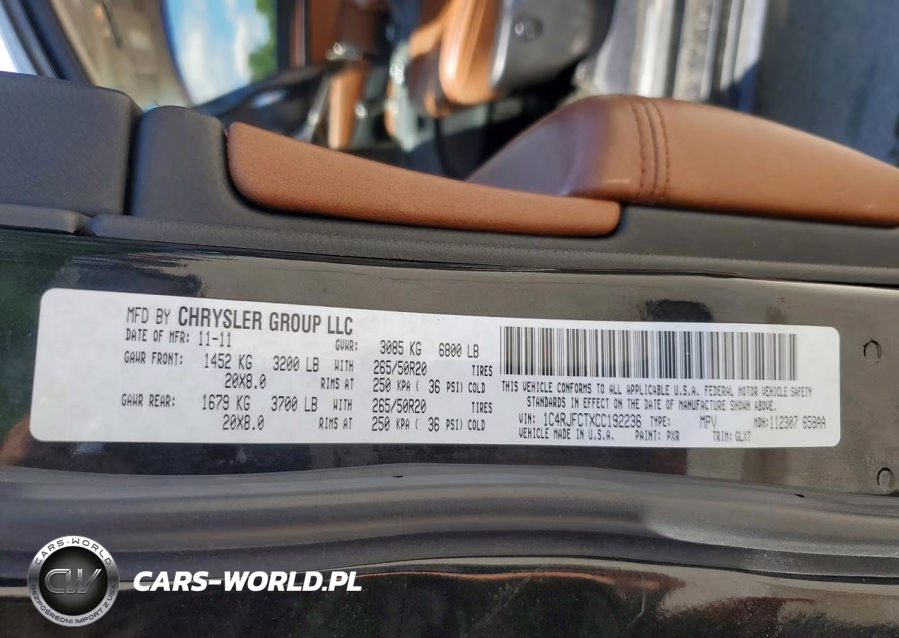2012 Jeep Grand Cherokee Overland VIN:1C4RJFCTXCC192236 - 13
