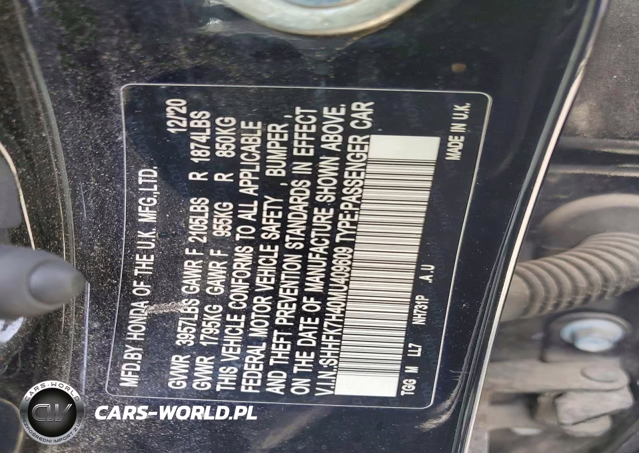 2021 Honda Civic Sport VIN:SHHFK7H40MU409609 - 12