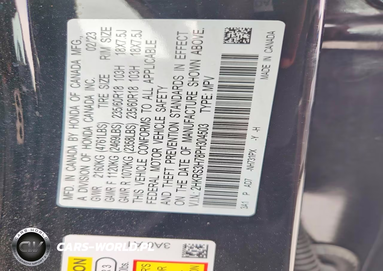 2023 Honda Cr-V Exl VIN:2HKRS3H78PH304503 - 14