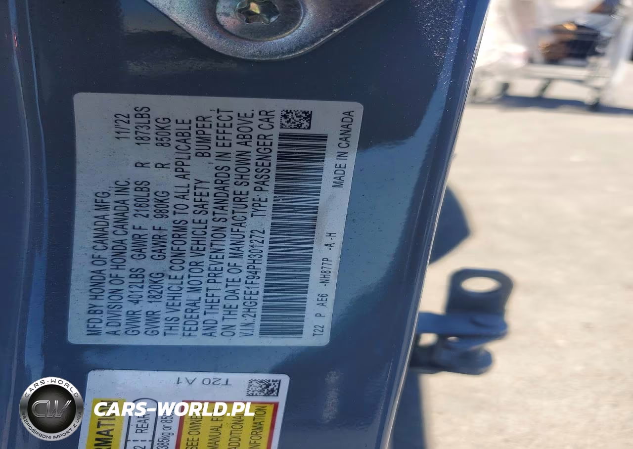 2023 Honda Civic Touring VIN:2HGFE1F94PH301272 - 13