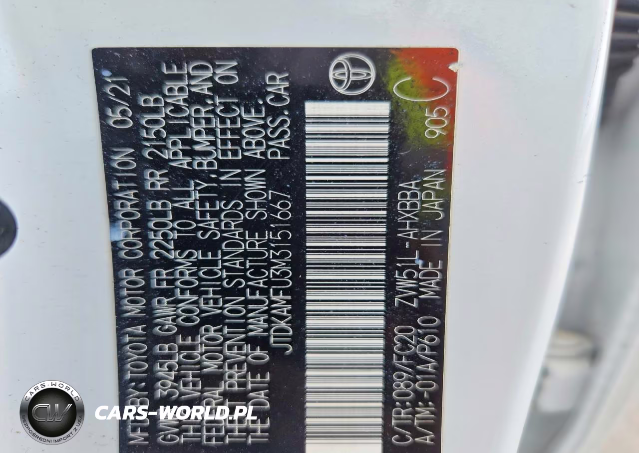 2021 Toyota Prius L Eco VIN:JTDKAMFU3M3151667 - 13