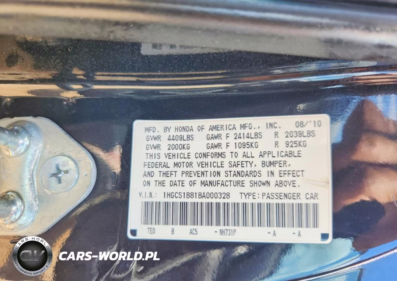 2011 Honda Accord Exl VIN:1HGCS1B81BA000328 - 12