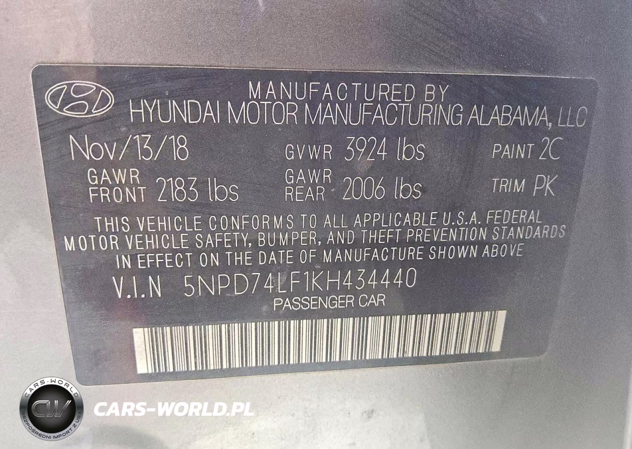 2019 Hyundai Elantra Se VIN:5NPD74LF1KH434440 - 12