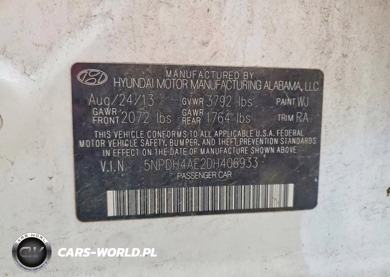 2013 Hyundai Elantra Gls VIN:5NPDH4AE2DH406933 - 13
