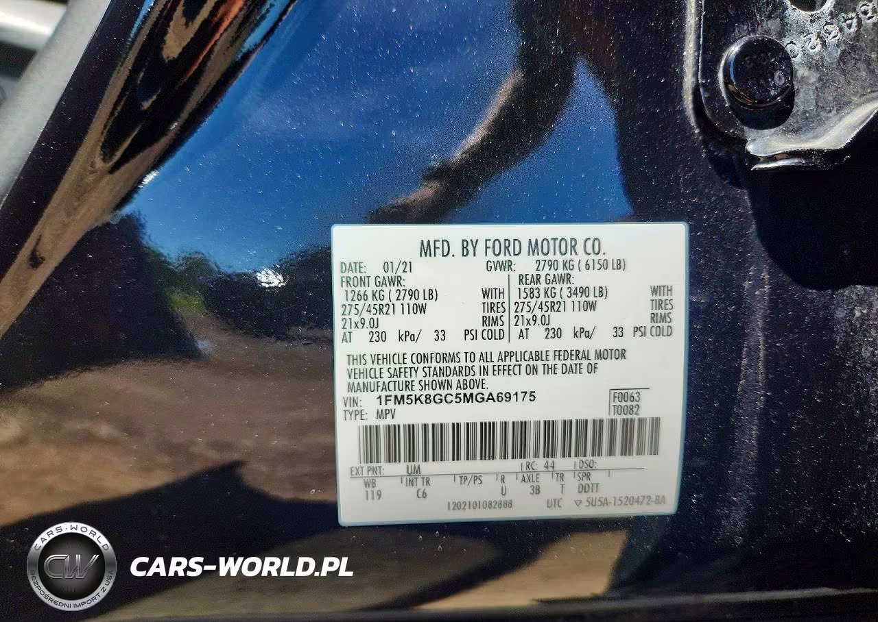 2021 Ford Explorer St VIN:1FM5K8GC5MGA69175 - 13