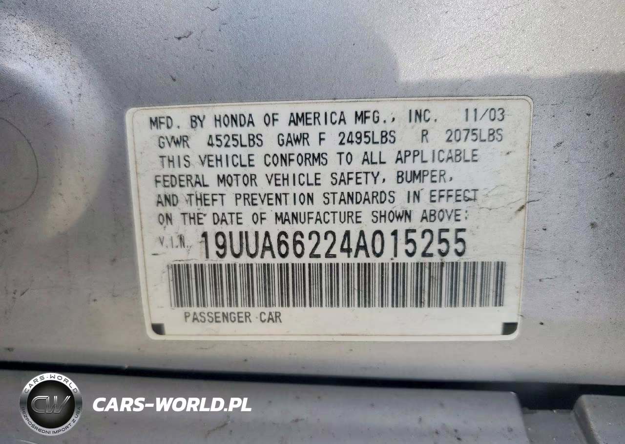 2004 Acura Tl VIN:19UUA66224A015255 - 12