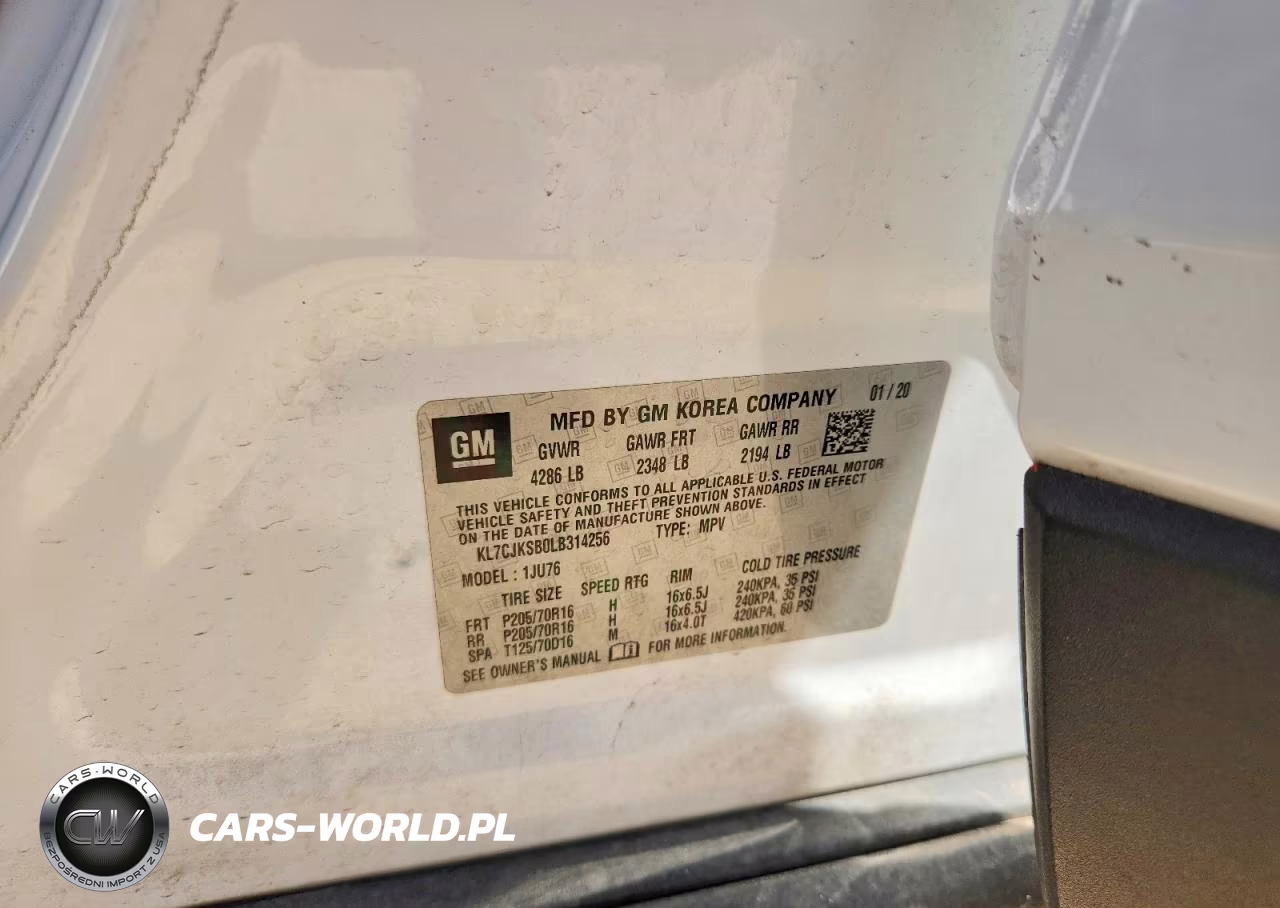 2020 Chevrolet Trax Ls VIN:KL7CJKSB0LB314256 - 13