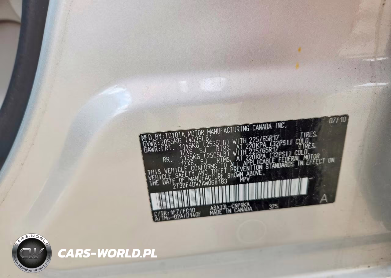 2010 Toyota Rav4 Base VIN:2T3BF4DV7AW068183 - 12