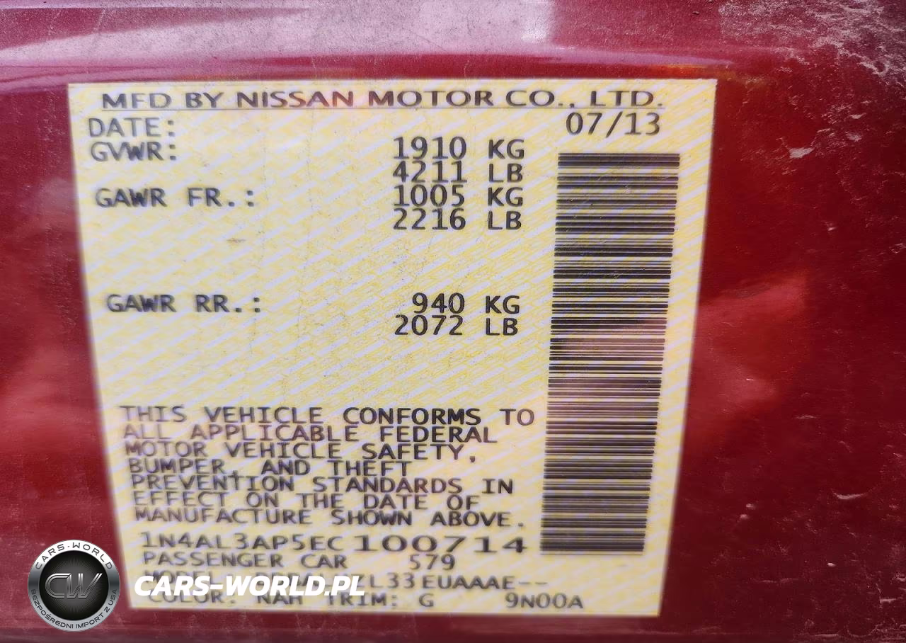 2014 Nissan Altima 2.5-S-Sv-Sl VIN:1N4AL3AP5EC100714 - 12