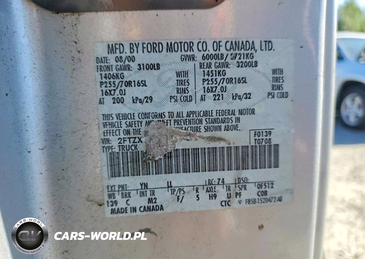2000 Ford F150 VIN:2FTZX1723YCB17852 - 12