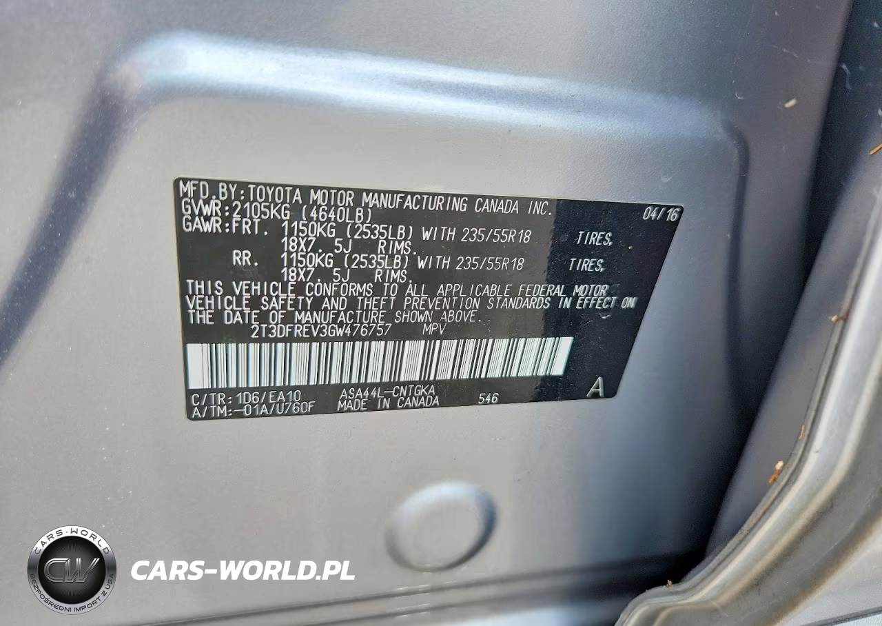 2016 Toyota Rav4 Limited VIN:2T3DFREV3GW476757 - 13
