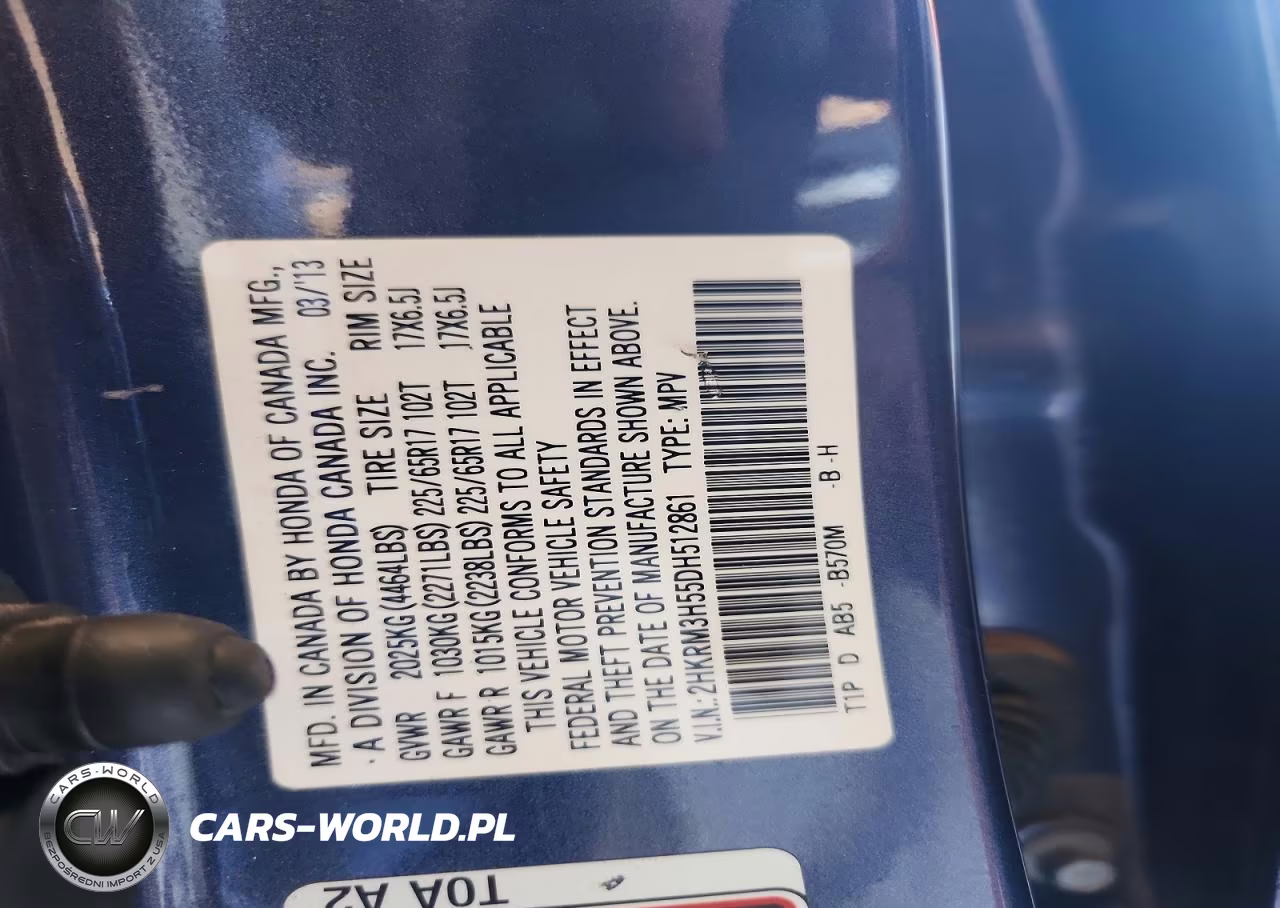 2013 Honda Cr-V Ex VIN:2HKRM3H55DH512861 - 14