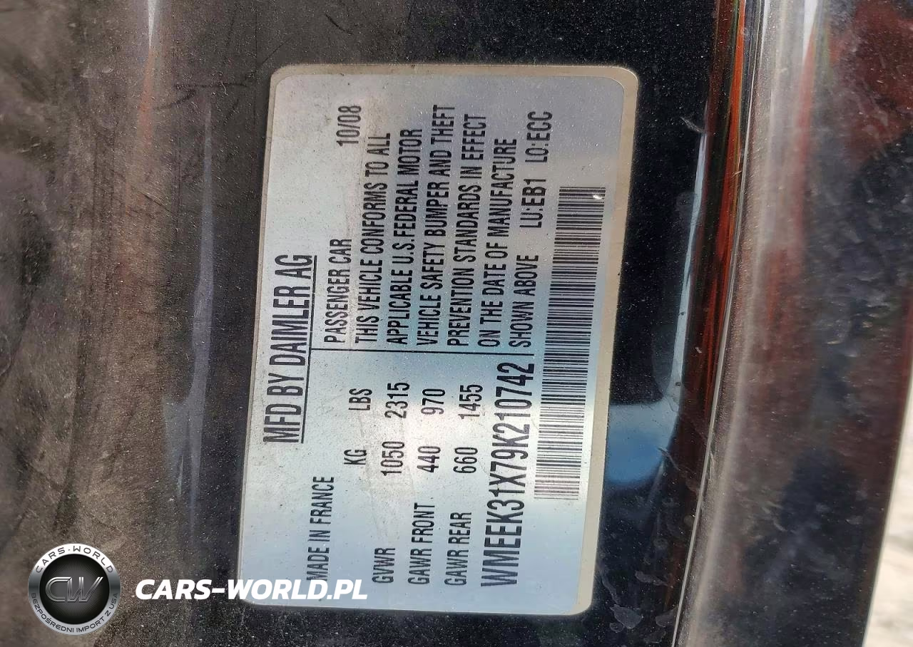 2009 Smart Fortwo Passion VIN:WMEEK31X79K210742 - 12