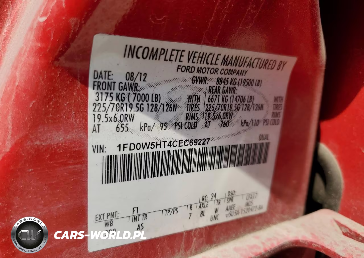 2012 Ford F550 Super Duty VIN:1FD0W5HT4CEC69227 - 12