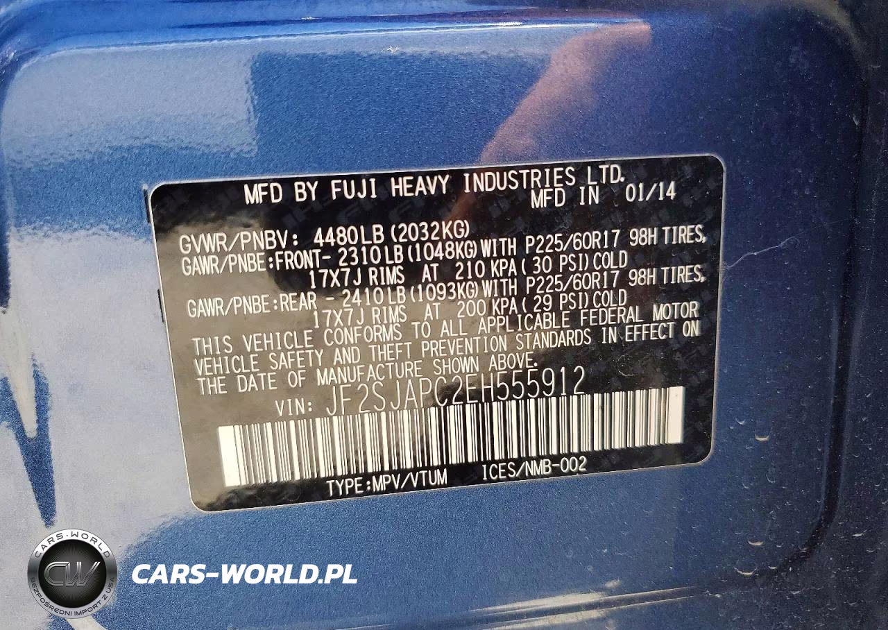 2014 Subaru Forester 2.5I Touring VIN:JF2SJAPC2EH555912 - 13