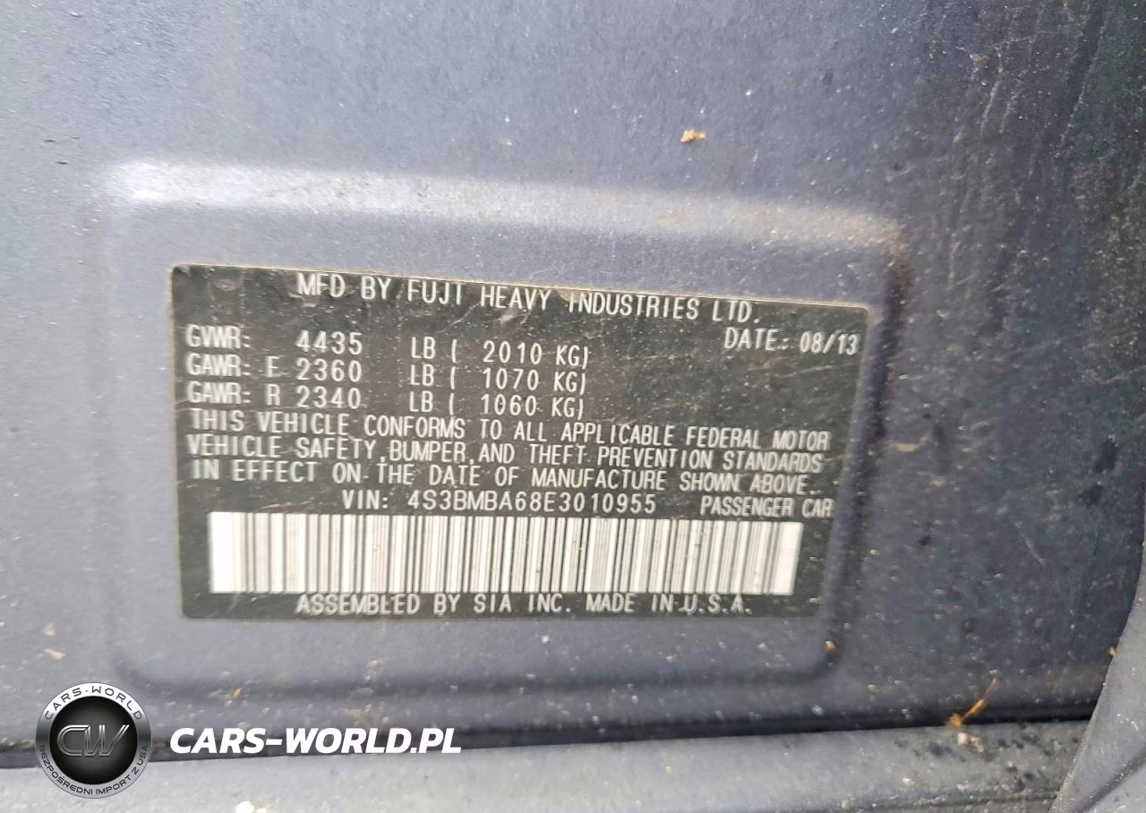 2014 Subaru Legacy 2.5I VIN:4S3BMBA68E3010955 - 12