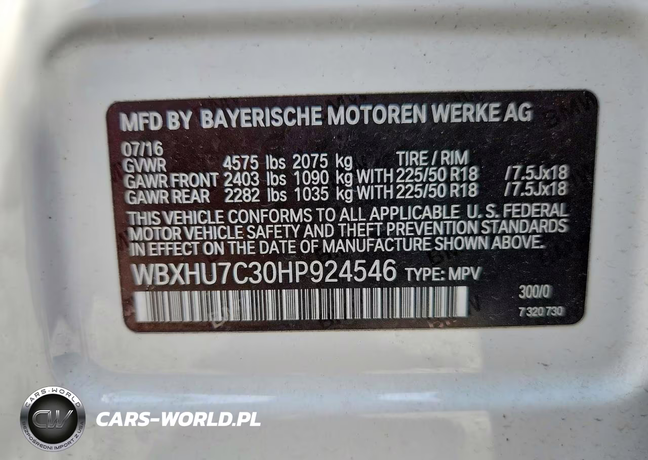 2017 BMW X1 Sdrive28I VIN:WBXHU7C30HP924546 - 12