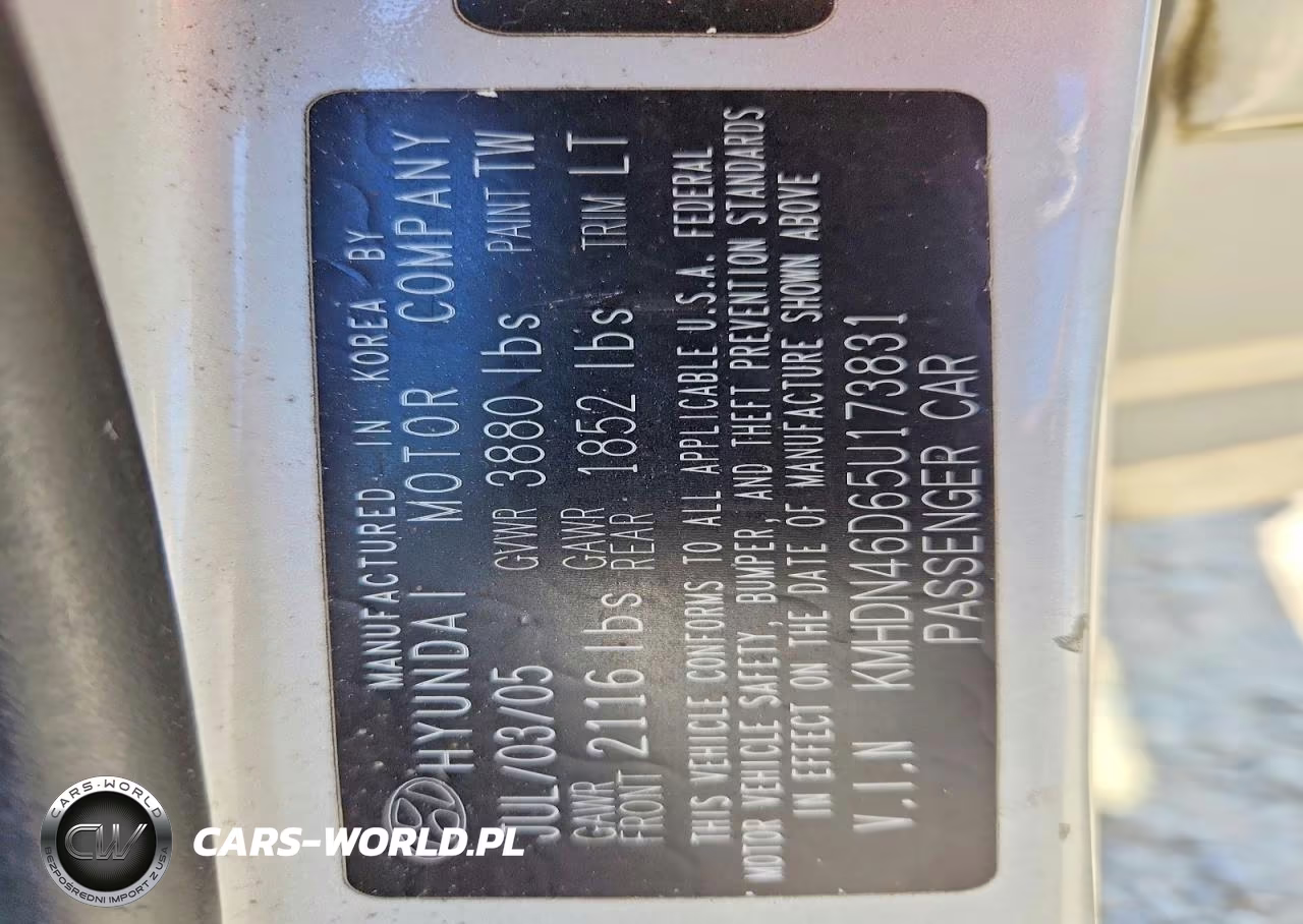 2005 Hyundai Elantra Gls VIN:KMHDN46D65U173831 - 12