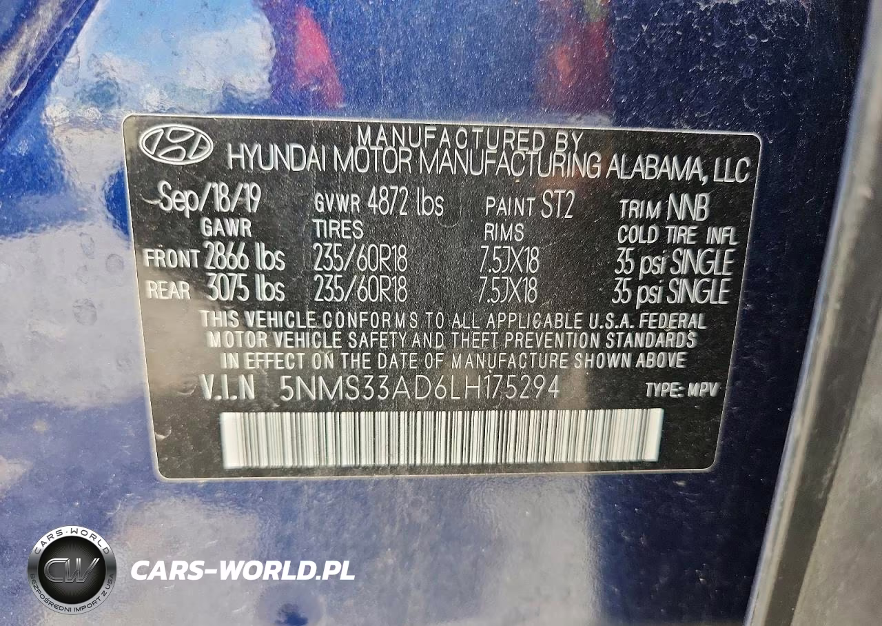 2020 Hyundai Santa Fe Sel VIN:5NMS33AD6LH175294 - 14