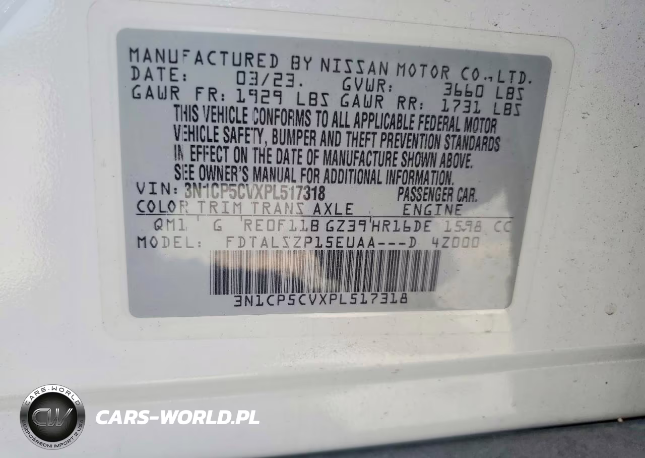 2023 Nissan Kicks Sv VIN:3N1CP5CVXPL517318 - 13