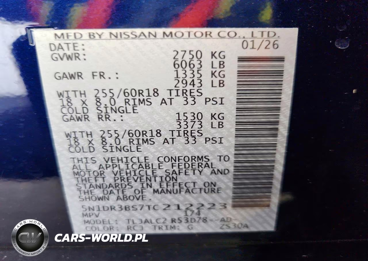 2026 Nissan Pathfinder Sv VIN:5N1DR3BS7TC212223 - 13